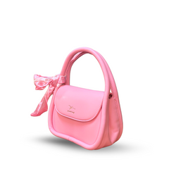 Selene Pink Small Designer Top Handle Purse Vegan Leather Handbag with Removable Crossbody Strap