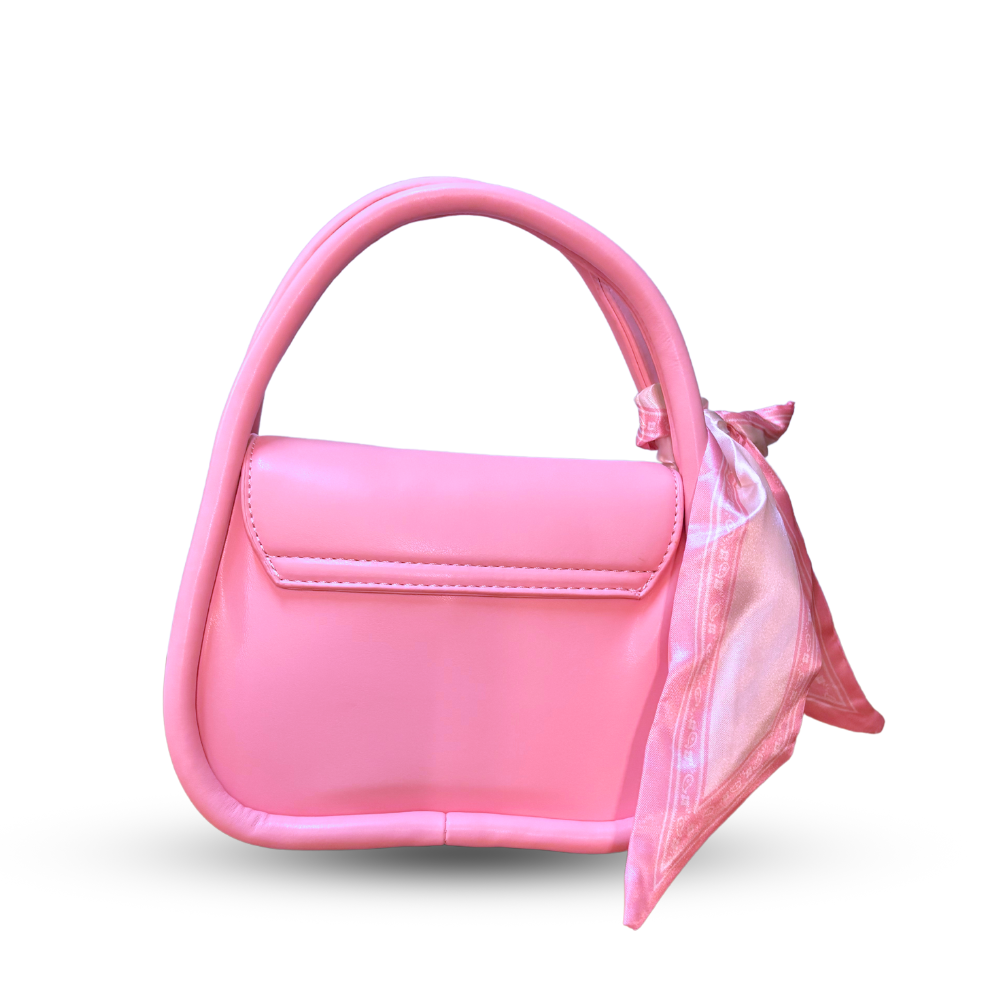 Selene Pink Small Designer Top Handle Purse Vegan Leather Handbag with Removable Crossbody Strap