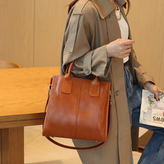 Jolie Brown Genuine Leather Shoulder Handbag