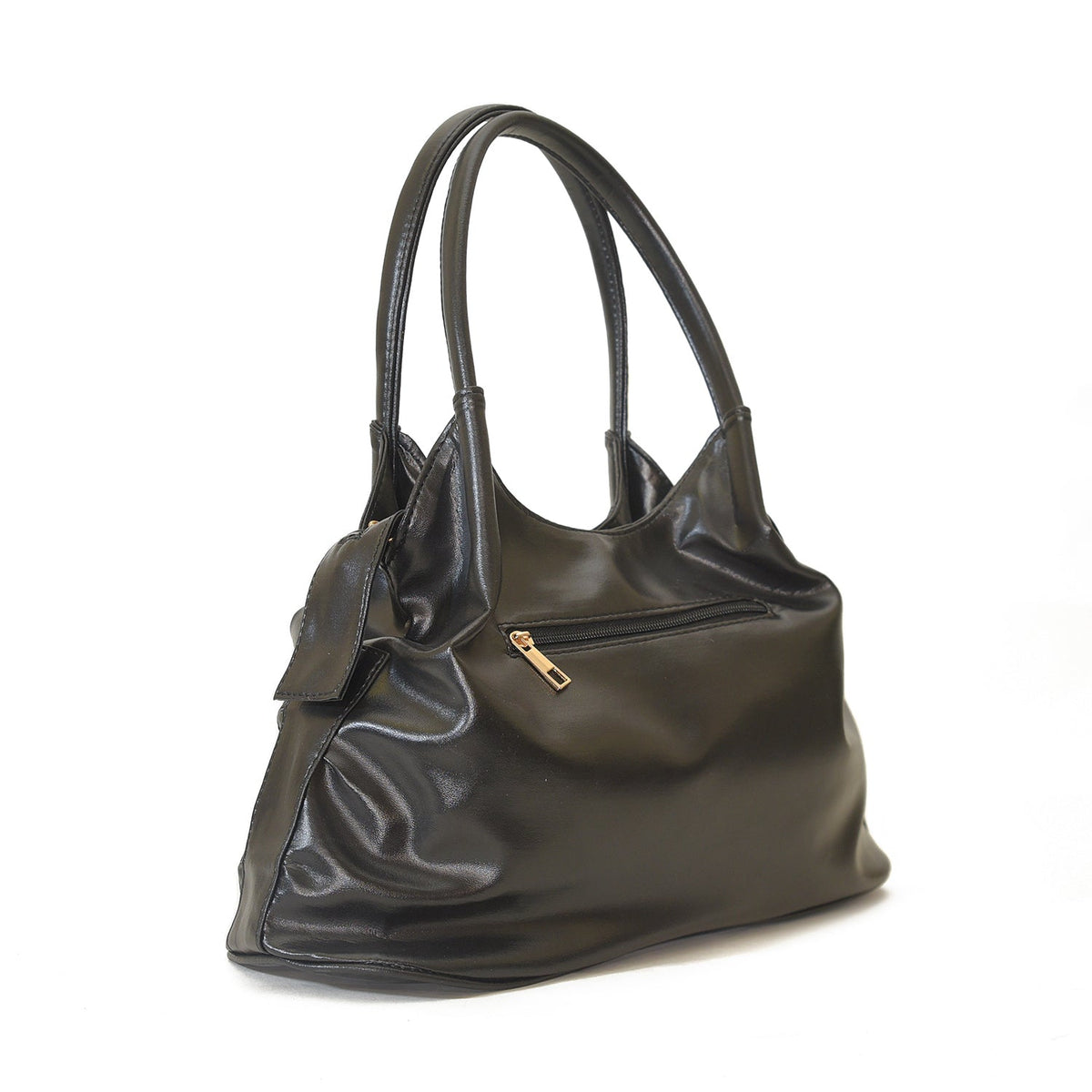 Miami Black Top-Handle Tote Vegan Leather Hobo Bag For Women