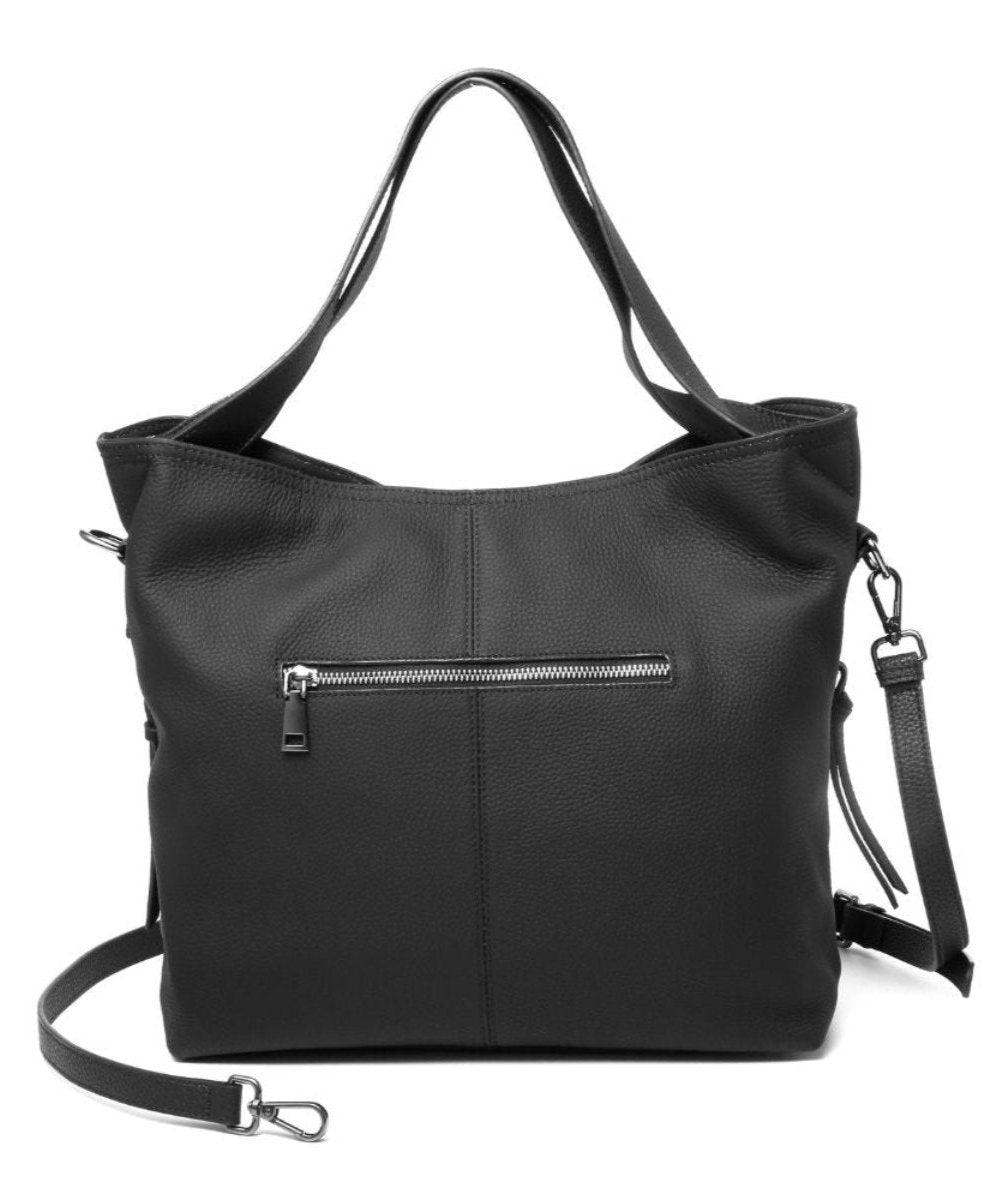 Piper Original Leather Black Tote Bag – Spacious and Stylish Everyday Carryall