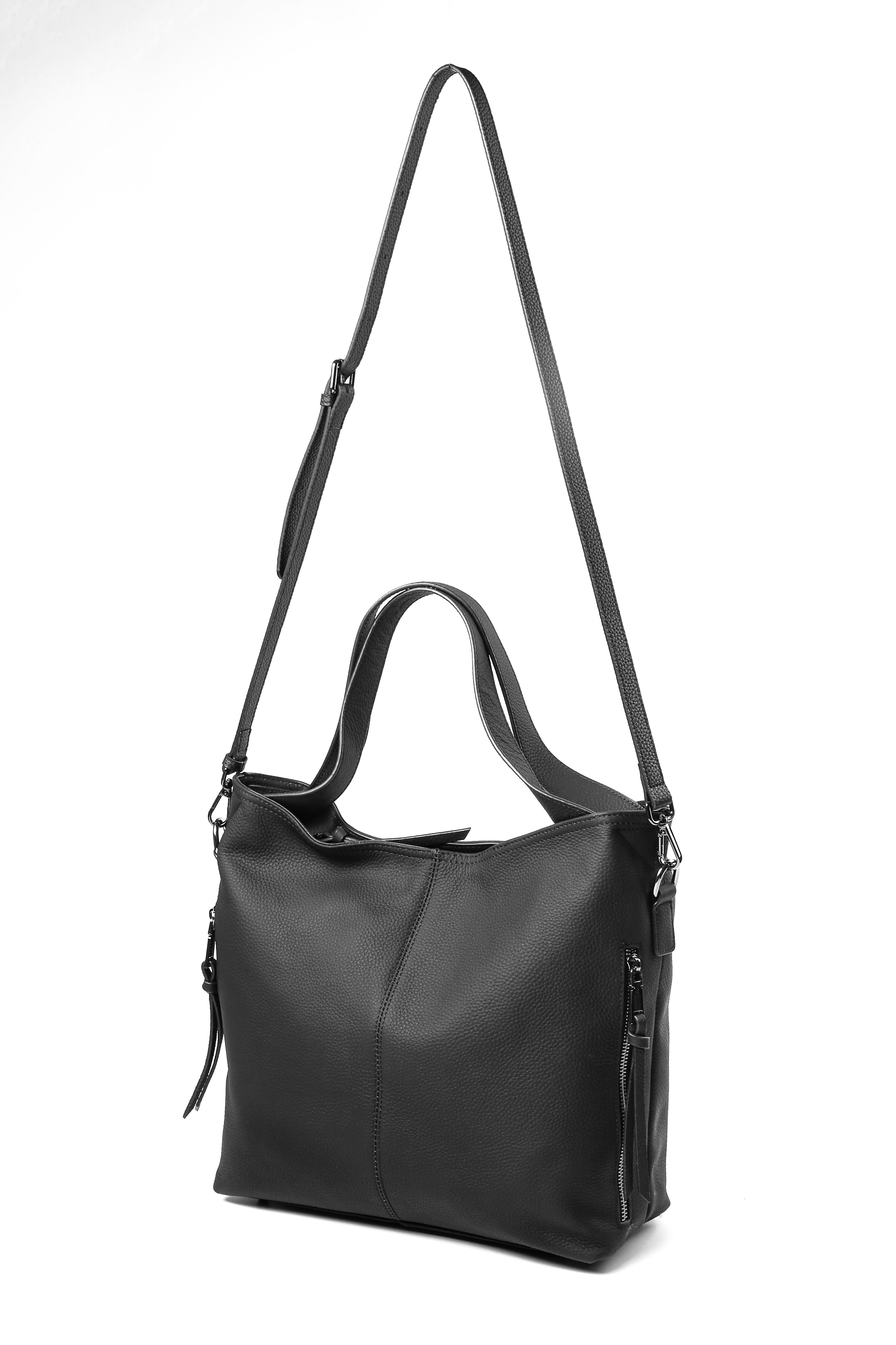 Piper Original Leather Black Tote Bag – Spacious and Stylish Everyday Carryall