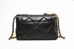 Sienna Black Sheepskin Chain Clutch Bag, High-End Light Luxury Women's Shoulder Crossbody Bag