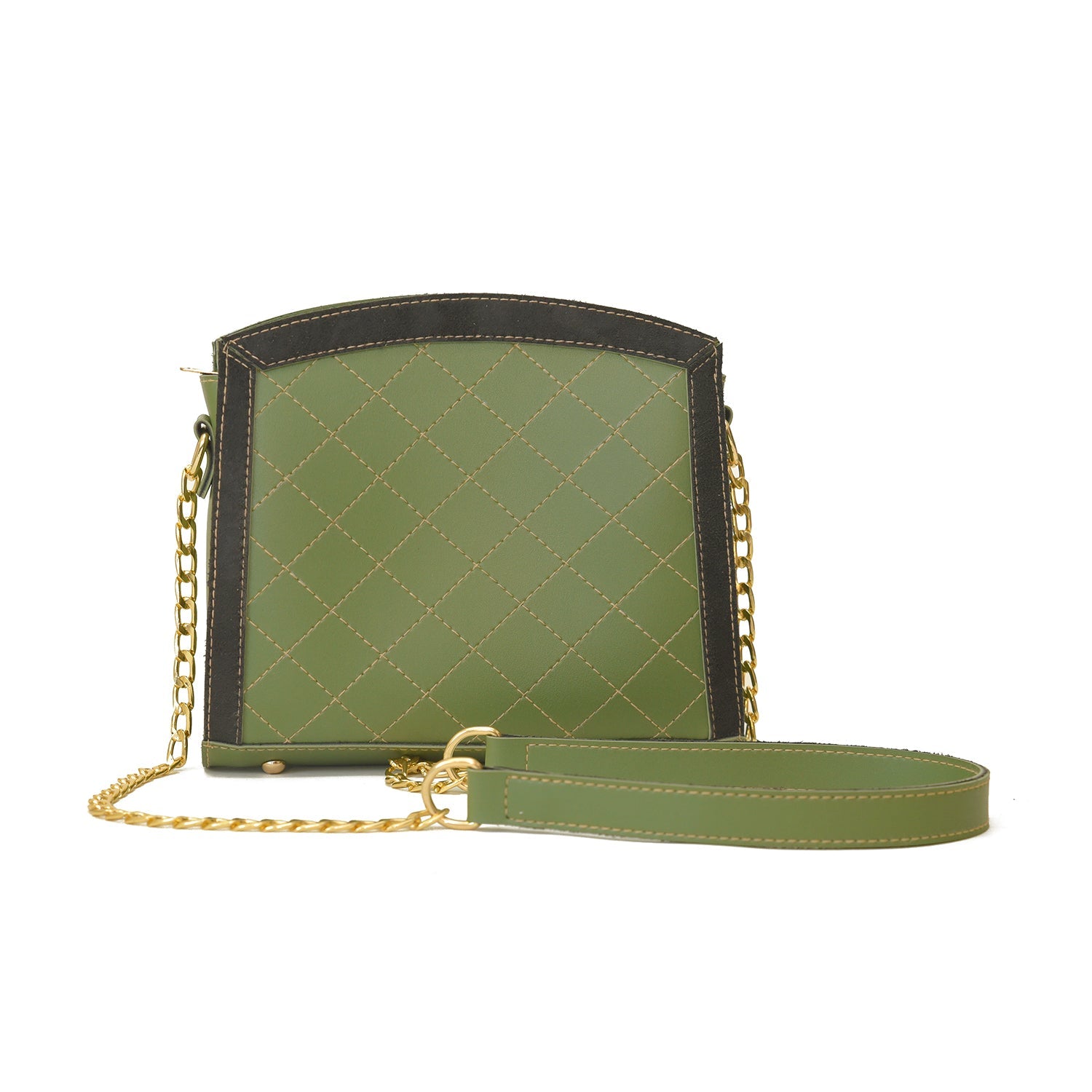 Sonic Green Vegan Leather Shoulder & Crossbody Bag