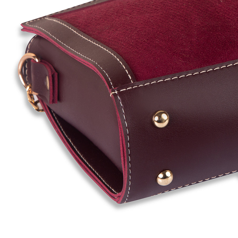 Sonic Maroon Vegan Leather Shoulder & Crossbody Bag For Women