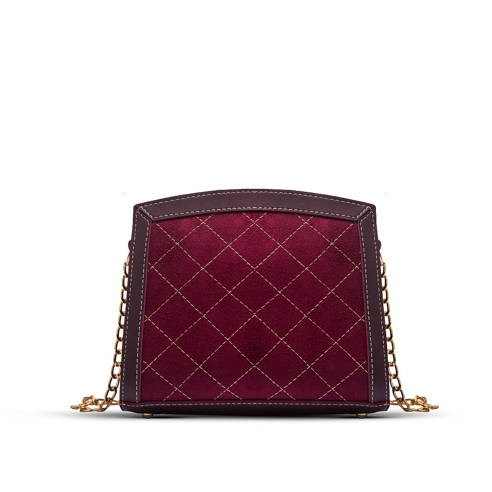 Sonic Maroon Vegan Leather Shoulder & Crossbody Bag For Women