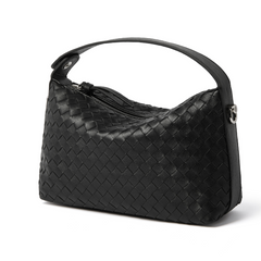 Talia Black Quilted Genuine Leather Crossbody Handbag For Women