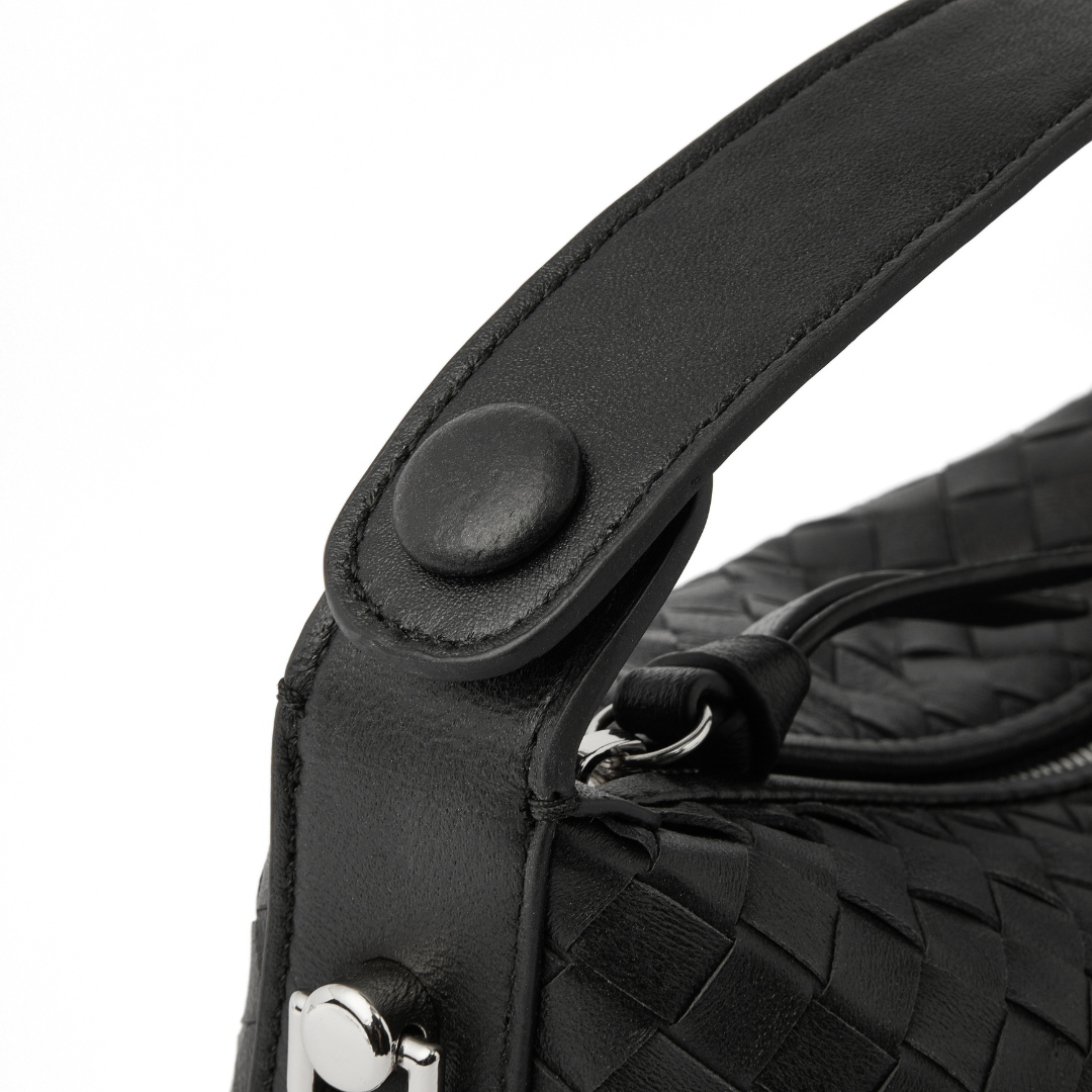 Talia Black Quilted Genuine Leather Crossbody Handbag For Women